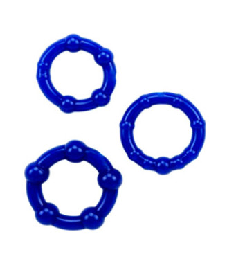 Pack 3 cockring bleus avec billes 